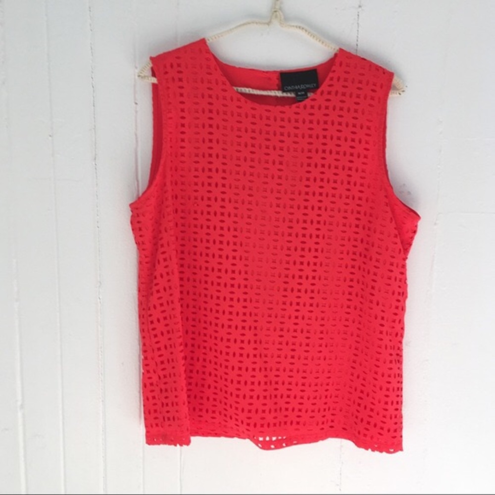 Cynthia Rowley Blue Laser Cut Tank Button Down - Picture 5 of 5